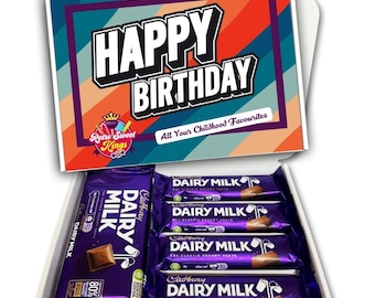 Birthday Gift Box with Cadbury Dairy Milk Chocolate Bars Happy Birthday Gift Box Hamper Present