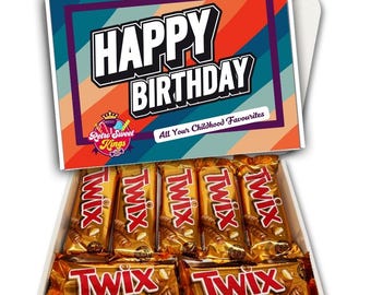 Birthday Gift Box with Twix Chocolate Bars Happy Birthday Gift Box Hamper Present