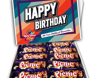 Birthday Gift Box with Cadbury Picnic Chocolate Bars Happy Birthday Gift Box Hamper Present