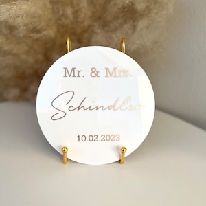Hochzeitsgeschenk | personalisiertes Türschild | Acrylglasscheibe |Türkranz | Geschenkidee Brautpaar | Dekoration