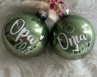 Weihnachtskugel personalisiert, Christbaumkugeln, Weihnachtsgeschenk Oma Opa, Weihnachtsdekoration, Dekoration, Schwangerschaftsverkündung