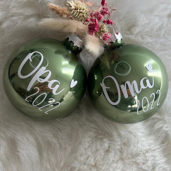 Weihnachtskugel personalisiert, Christbaumkugeln, Weihnachtsgeschenk Oma Opa, Weihnachtsdekoration, Dekoration, Schwangerschaftsverkündung