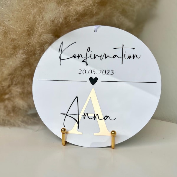 Kommunion | Konfirmation |  Taufe | Schild aus Acryl | personalisiertes Türschild | Acrylglasscheibe |Türschild | Empfangsschild