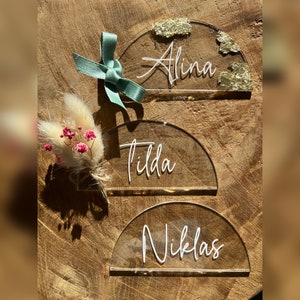 Namensschilder aus Acrylglas | Gastgeschenk |Platzkarten| Namenskarten |Hochzeit | Taufe | Event | Tischdekoration