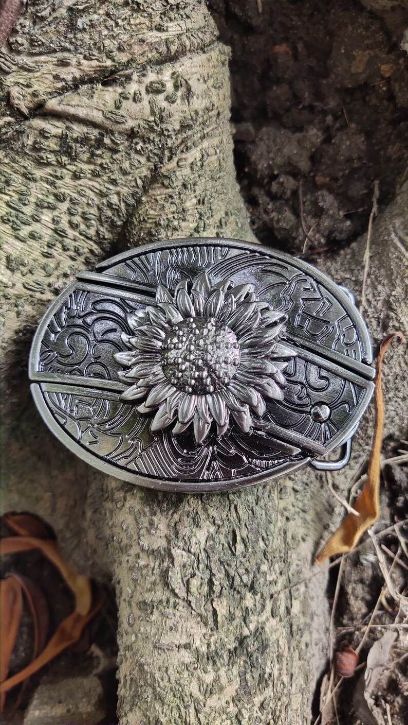 Sunflower Knife Belt Buckle Gift for Tough Guys Etsy