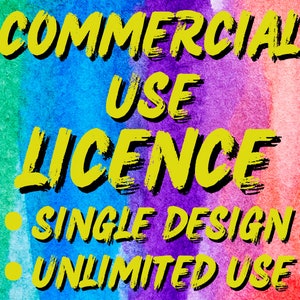 Kommerzielle Nutzungslizenz für kleine Unternehmen und physische Produkte | Einzeldesign | Unbegrenzte Nutzung