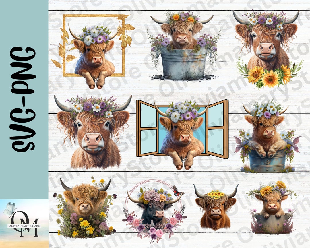 Highland Cow PNG Highland Cow Clipart Digital Download - Etsy Ireland