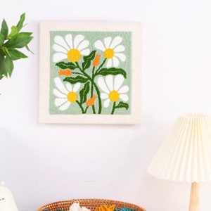 Flowers Beginner Punch Needle kit / Punch Needle Start Kit / DIY Kit for Adults / Punch Needle Kit with Yarn / All material included