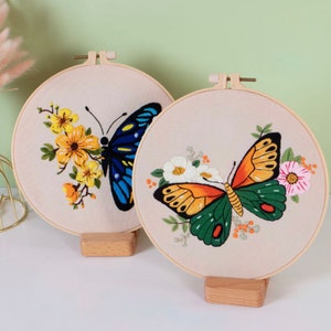 Butterfly Embroidery Kit beginner, Beginner Embroidery kit, Modern embroidery kit cross stitch, Hand Embroidery Kit, Needlepoint, Craft Kit