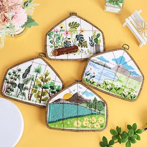 初心者向け刺繍キット、初心者向け刺繍キット、モダン刺繍キット クロスステッチ、手刺繍キット、ニードルポイント、DIY クラフトキット