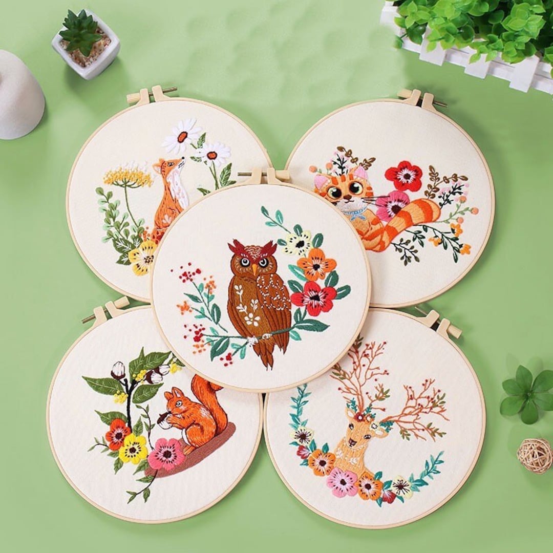 Animal Embroidery Kit Beginner Beginner Embroidery Kit Modern animal-embroidery-kit-beginner-beginner-embroidery-kit-modern