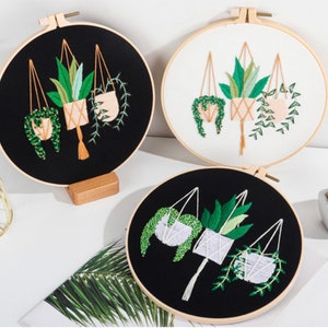 DIY Embroidery Kit beginner, Plant Embroidery kit, Modern embroidery kit cross stitch, Hand Embroidery Kit, Needlepoint, DIY Craft Kit image 2