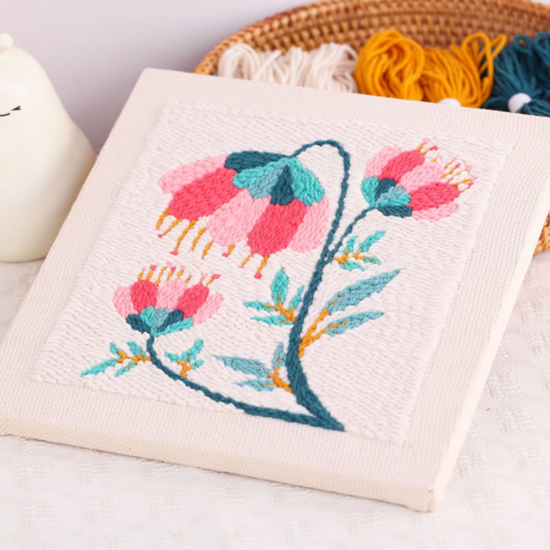 Flowers Beginner Punch Needle Kit / Punch Needle Start Kit / DIY Kit ...