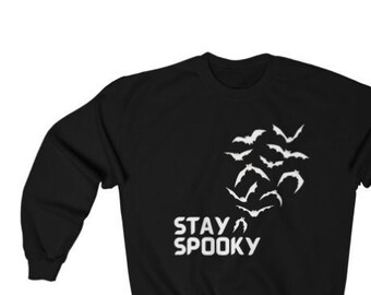 Restez effrayant crewneck, sweat-shirt d’Halloween, confortable, sweat-shirt d’automne