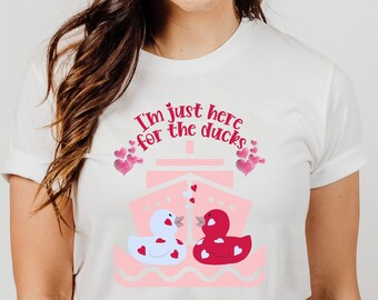 I'm just here for the ducks tshirt, Cute Cruise shirt, Rubber ducks, Unisex Jersey Short Sleeve Tee