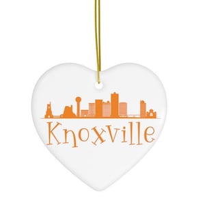 Knoxville skyline ornament, Knoxville ornament, Ceramic Ornament, 2 Shapes