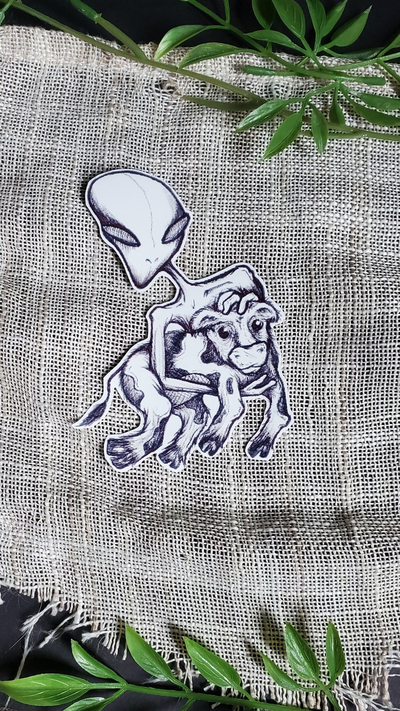 Alien Cow Sticker - Etsy
