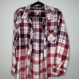 2XL Bleached Flannel, Upcycled, Distressed
