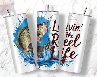 The Reel Life Crappie Fish Tumbler Wrap, Fishing Digital File, Crappie Fishing Design, Digital DOWNLOAD, Gone Fishing Png, Fisherman Tumbler