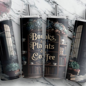 Tumbler Wrap For Book Lover, Old Books Tumbler Wrap For Women, Books plants coffee lover bookshelves crazy plant life librarian tumbler wrap
