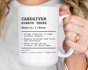 Custom Caregiver Mug, Personalized Caregiver Coffee Mug, Caregiver Appreciation Gift, Thank You Caregiver Mug, Custom Name Mug