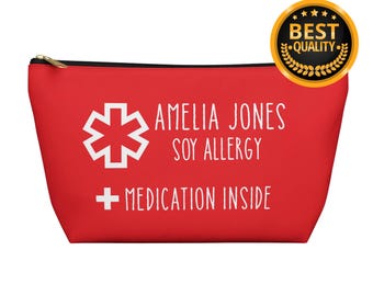 Bolsa para medicamentos, bolsa médica de viaje, organizador de medicamentos personalizado, estuche de salud personalizado, bolsa de primeros auxilios, porta medicamentos de emergencia