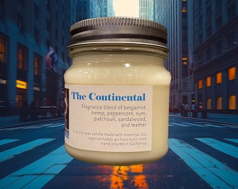 The Continental handmade 8 oz. soy wax candle