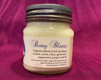 Berry Blanc handmade 8 oz. soy wax candle