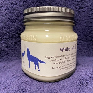 White Wolf handmade 8 oz. soy wax candle