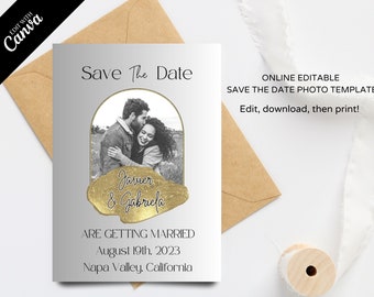 Editable Save The Date, Save the date template, Minimalist Save the date online wedding template, photo save the date , Editable Template,