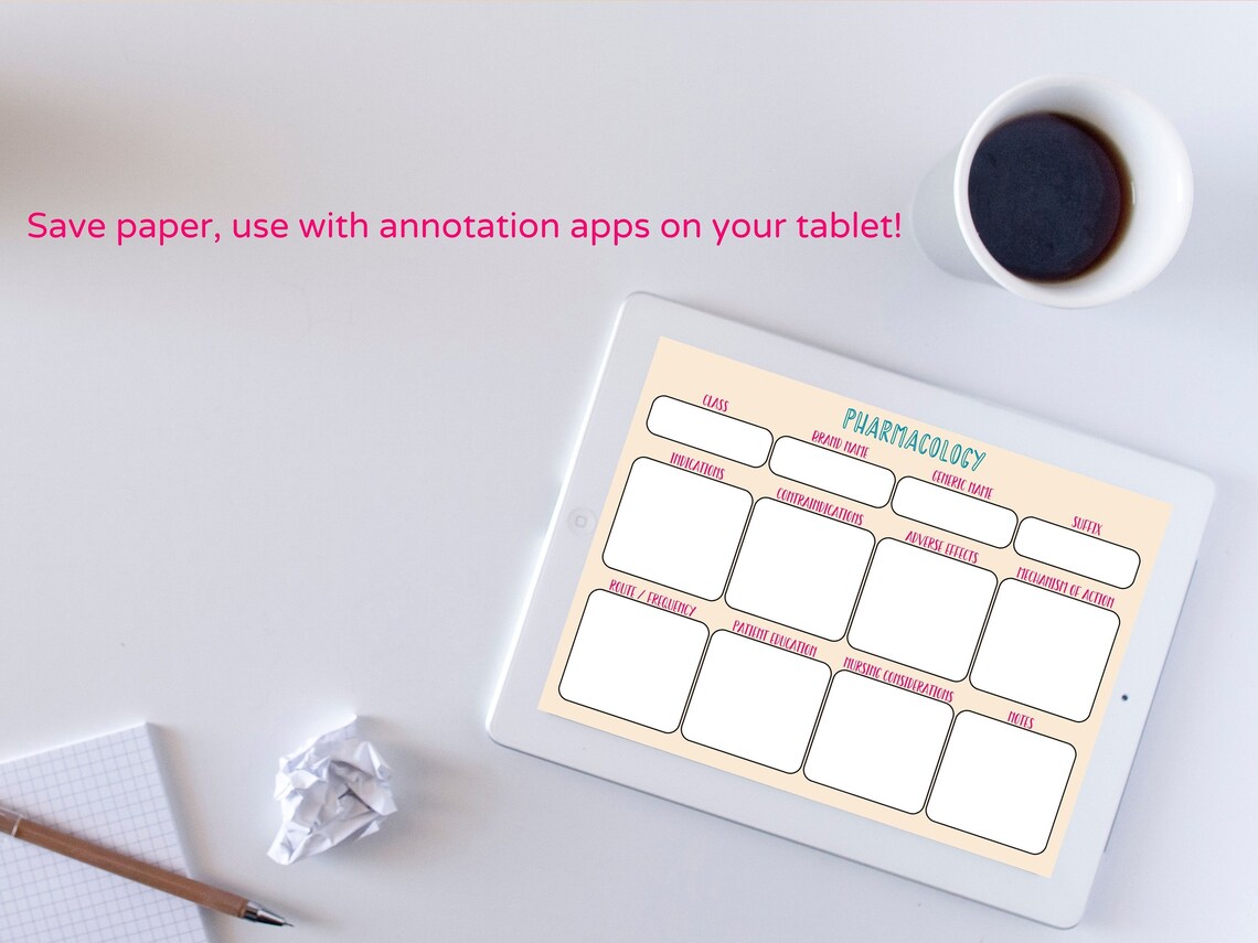 Printable Pharmacology Flash Card, Pharmacology Drug Card, Pharmacology