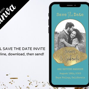 Save The Date Digital Invite, Electronic Save The Date Template with Photo, Save the date, Mobile Save the date, Text Message Save the date
