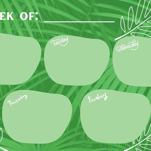 Plant Themed Weekly Planner