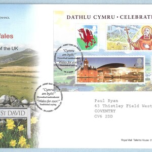 GB First Day Cover M/S 2009 &quot;Celebrating Wales&quot;