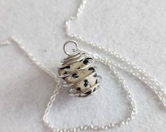 Dalmatian Jasper Necklace (16" chain)