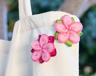 Flower Brooch. Pink Brooch. Overlay Flower. Embroidery. Beads. Felt. Handmade.