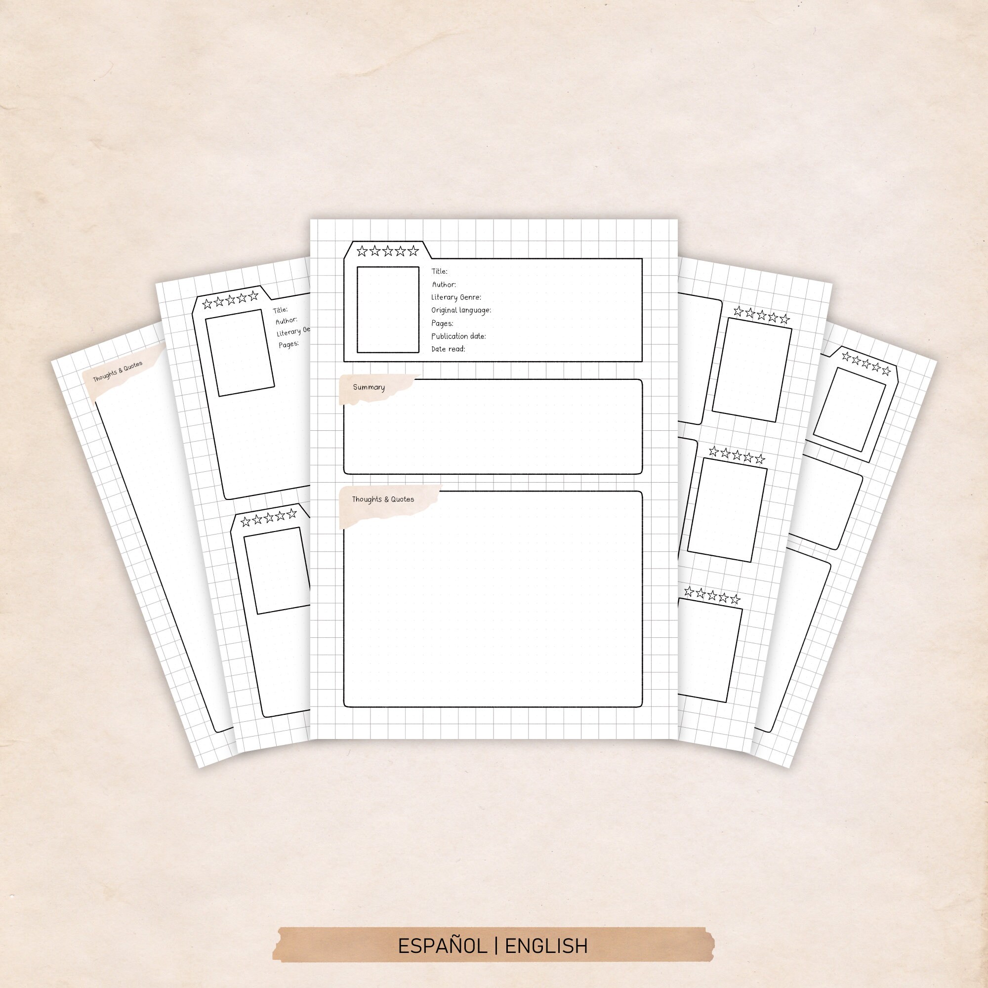 ENGLISH Reading Journal Printable | Book Tracker A4/A5 (digital ...
