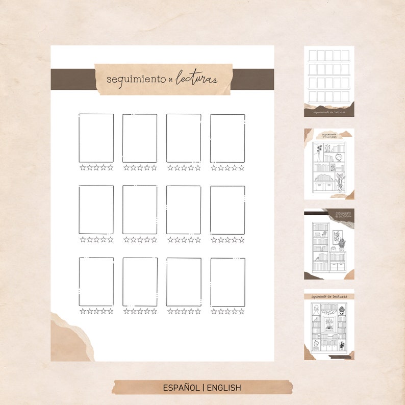 Diario de Lecturas Imprimible, Reading Journal para Imprimir, Metas y Retos de Lectura, Bingo Lector, Reseñas, A4/A5, en ESPAÑOL 2024 imagen 5