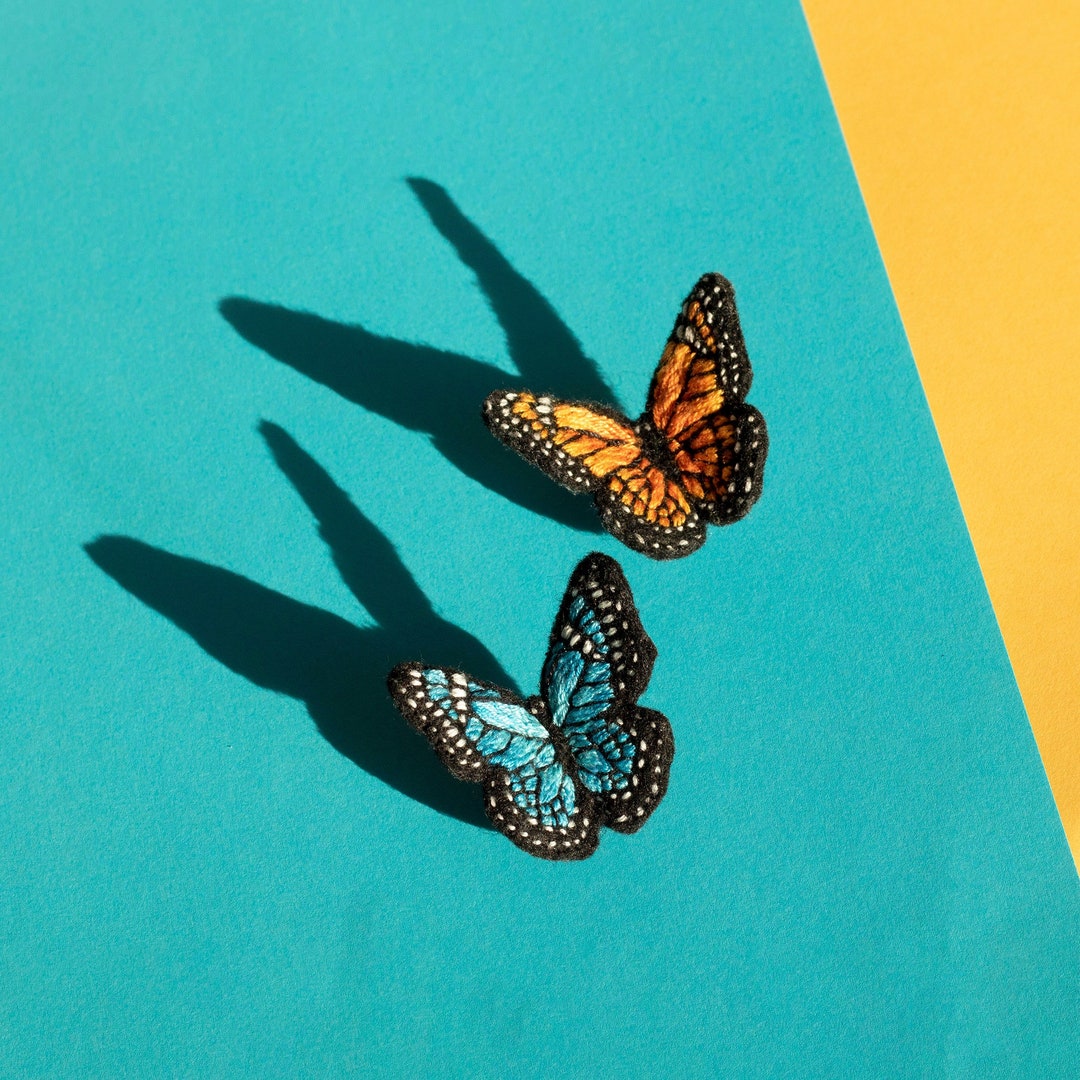 Monarch Butterfly Brooch. Black and Oreange Butterfly Brooch. - Etsy