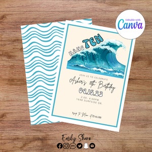 Hang Ten Birthday Invitation