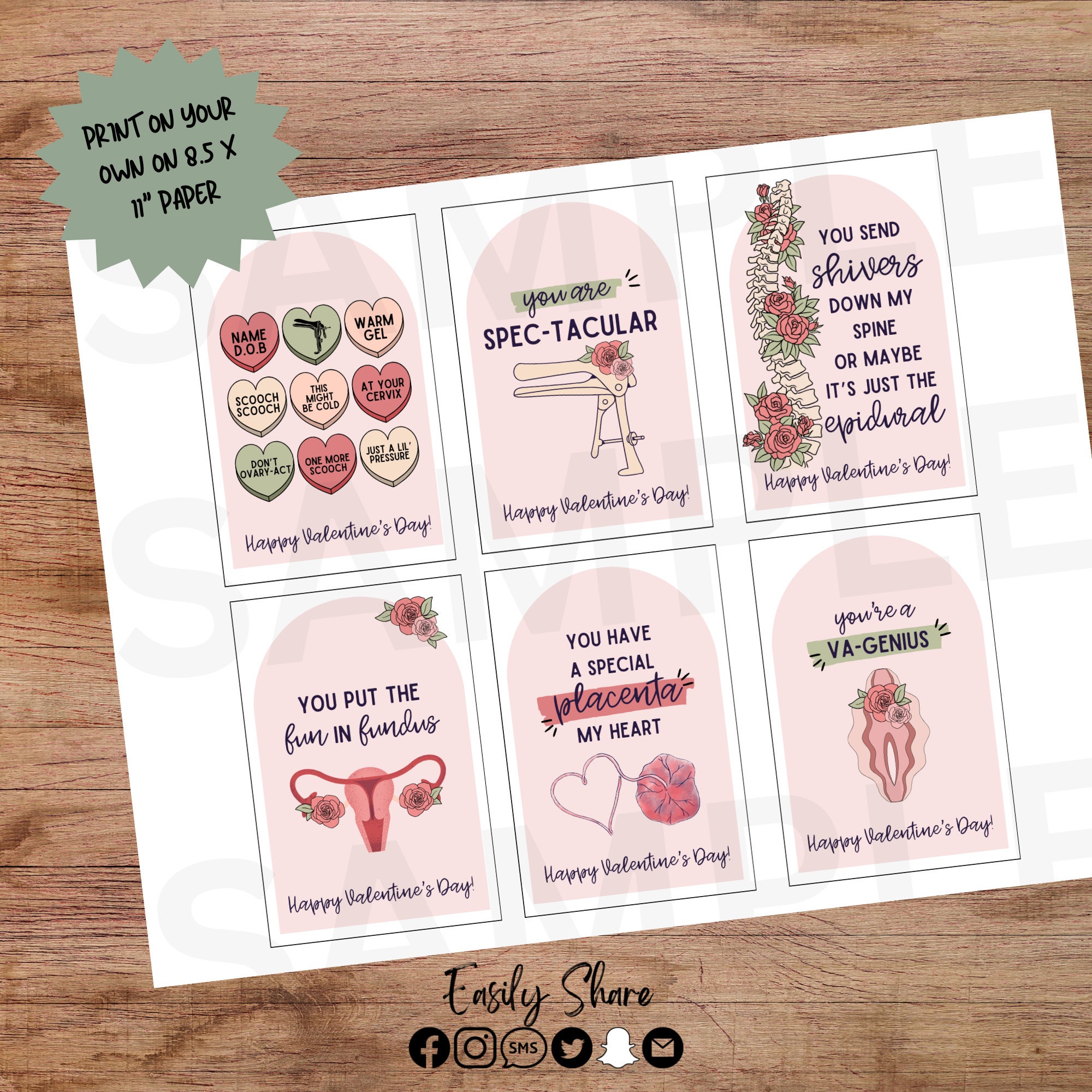OBGYN Valentine #39 s Printables Etsy OBGYN Valentine #39 s Printables Etsy