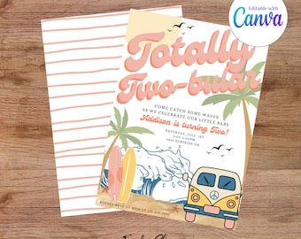 Totally Two-bular Surf Birthday Invitation