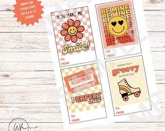 Groovy Retro Valentines Day Cards