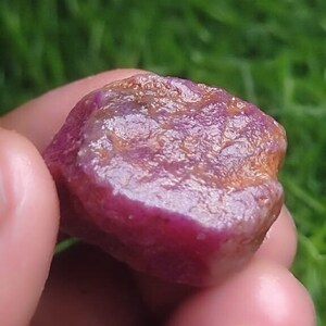 Natural Red Ruby Rough Stone: July Birthstone, India (20X26 MM)
