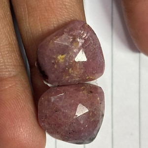 Natural Pear Rose Cut Ruby: Red Pink Gemstone, 27 Carat