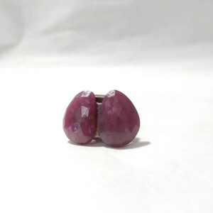 Natural Ruby Gemstone Pair: 14 Carat Rose Cut Deep Pink