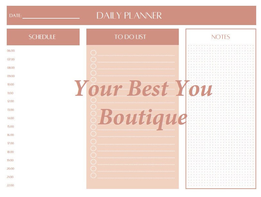Printable Daily Planner - Etsy