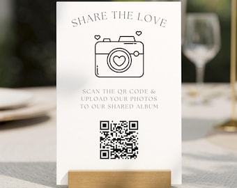 Wedding Photo Sharing QR Code Sign: DIY Printable Template (Digital Download)