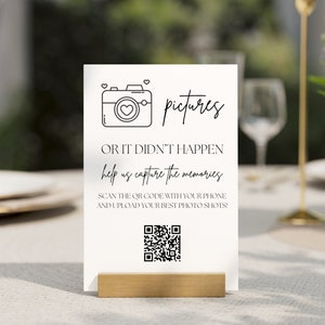 QR Code Sign Photo Album, Shared Pictures or It Didn't Happen Sign Custom QR Code Sign Template, Printable QR Code Sign, Editable Table Sign