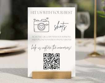 Wedding QR Code Photo Sharing Sign: DIY Printable Template